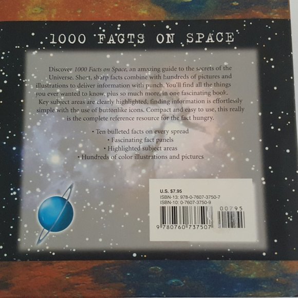1000 Facts on Space by John Farndon 2002 HC Barnes & Noble ISBN 97807607… - Picture 2 of 12